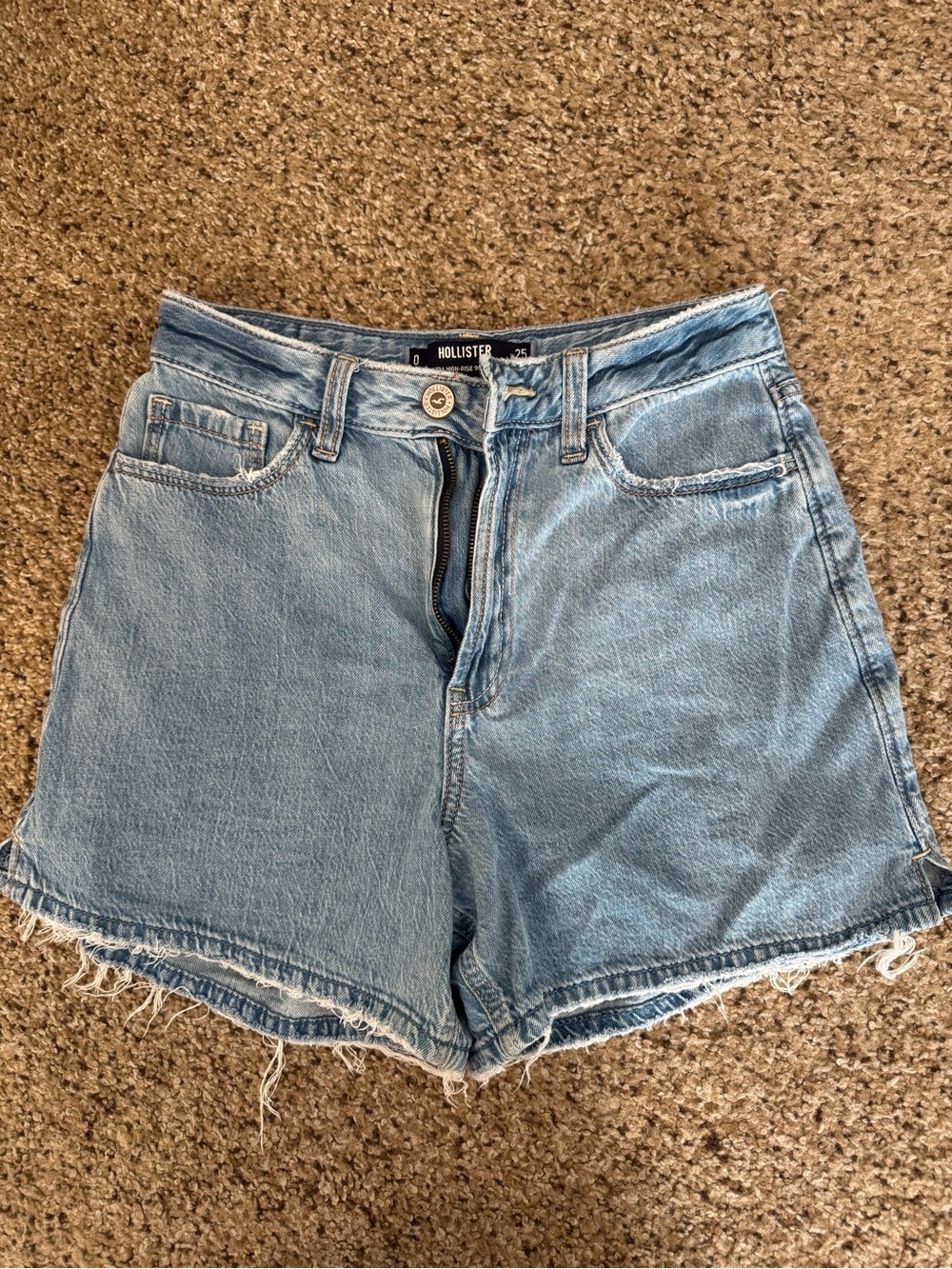 Hollister Light Wash High-Waist Denim Shorts